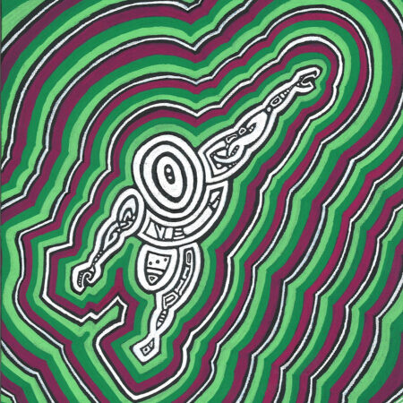 green purple figurative abstract with glow effect