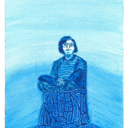 Portrait of alec in blue monochrome