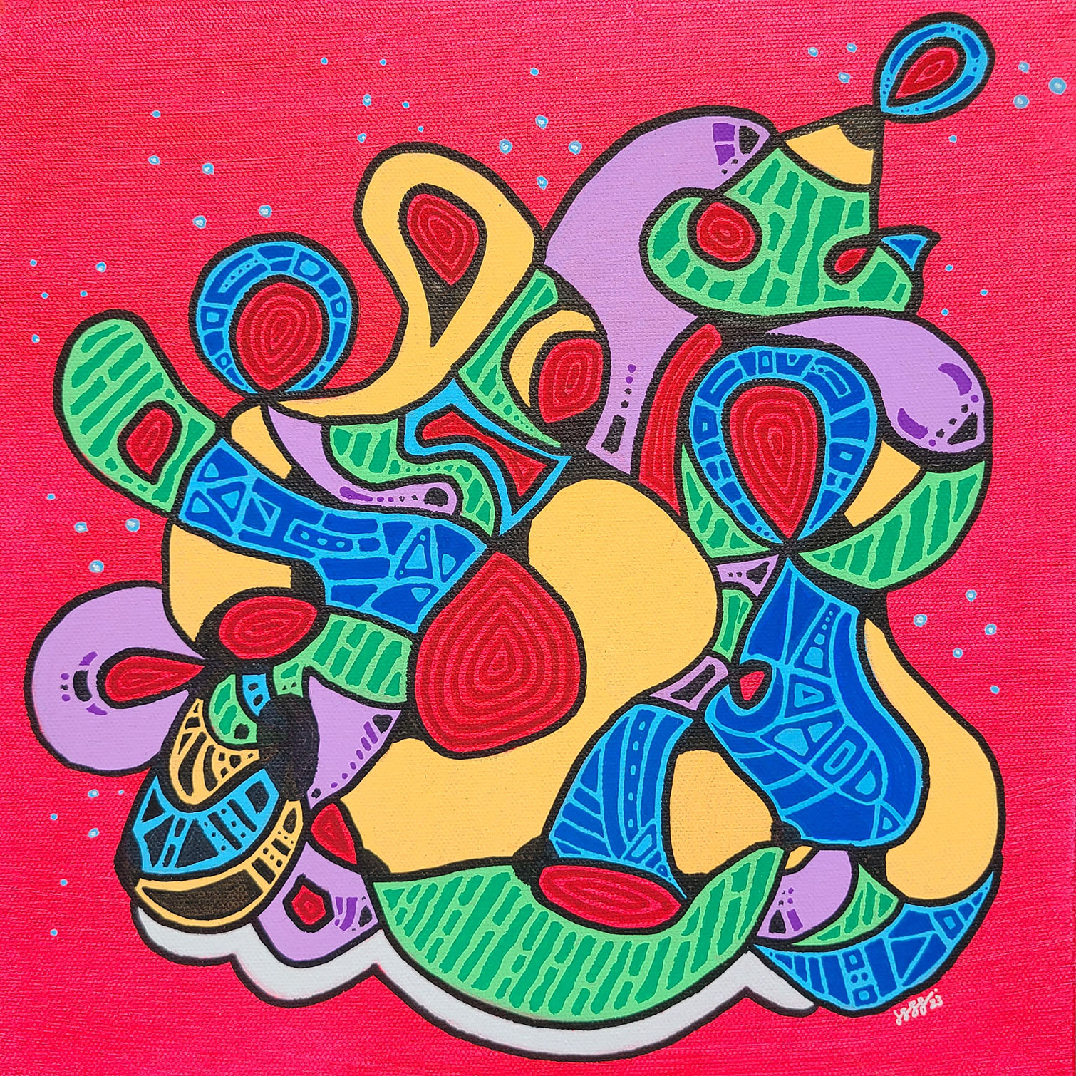 Neuro Art For Sale - Red Neuro (Original) - Jeff Lung Art