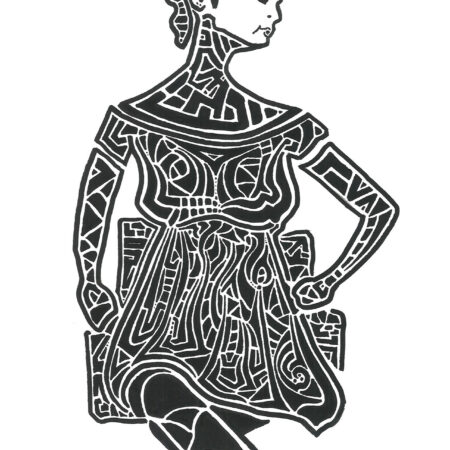 Female figure contemplating deeply